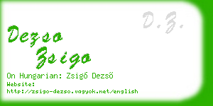 dezso zsigo business card