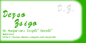 dezso zsigo business card